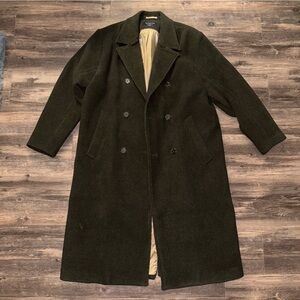 Abercrombie fitch olive green double breasted overcoat